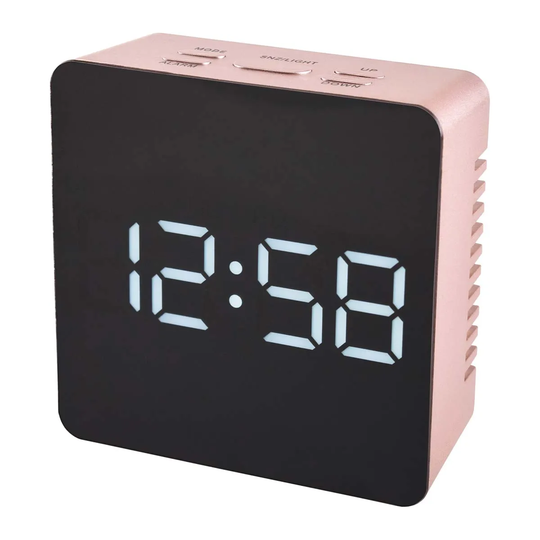 Acctim CK5830 Lexington LED Cubed Alarm Clock Rose Gold