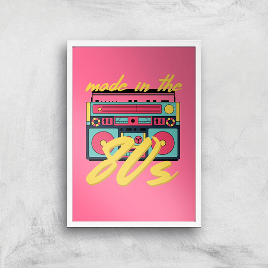 Made In The 80s Boombox Art Print - A2 - White Frame