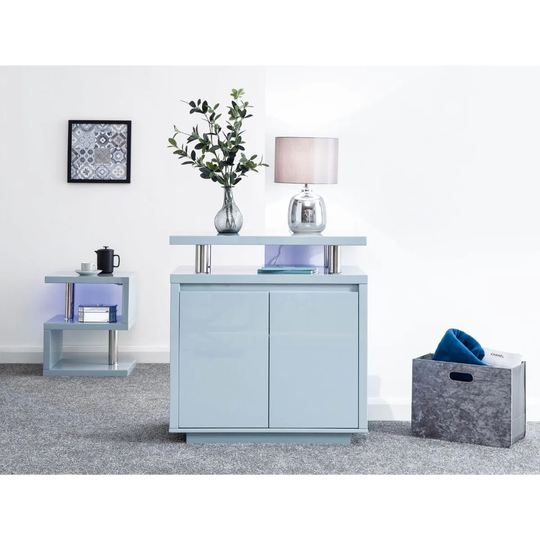 GFW Polar High Gloss Led Sideboard Grey