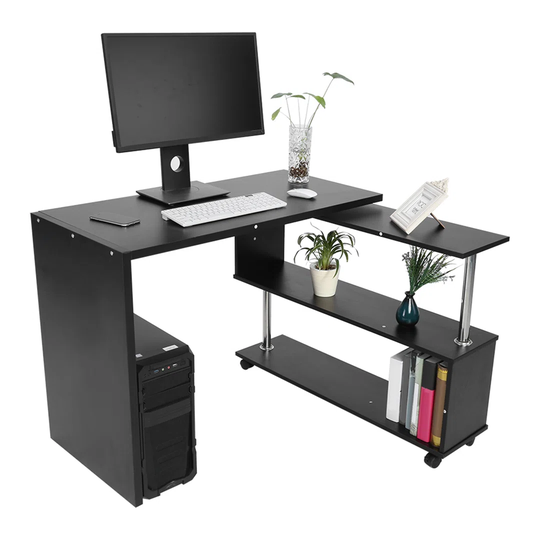 360 Degree Rotatable Adjustable Corner Computer Desk