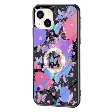 Butterfly iPhone 14 Hybrid Case with Ring Kickstand - Black