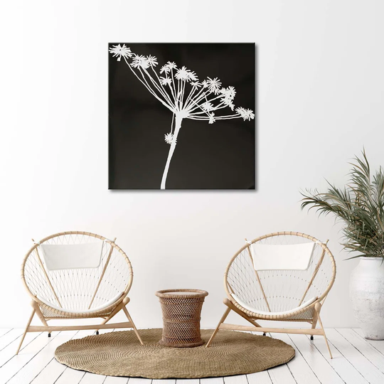 Canvas Print Flower Black & White Nature