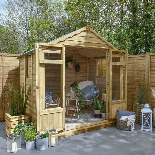 Forest Garden 7' x 5' Oakley Overlap Summerhouse w/ Installation