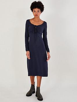 Monsoon Halter Ruched Midi Jersey Dress