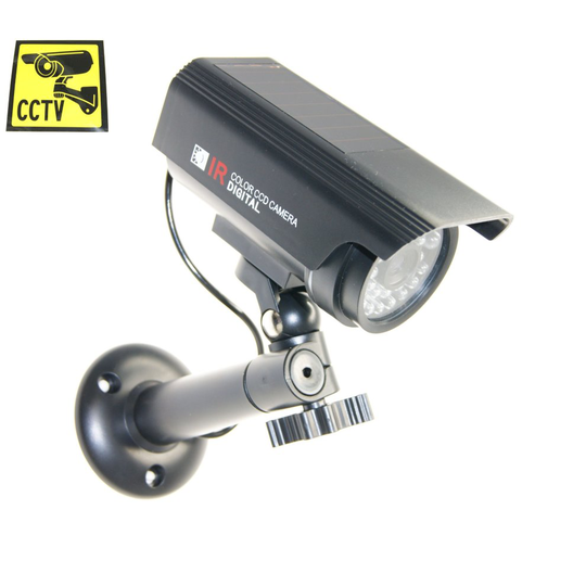 Solar Outdoor Dummy Fake LED Flashing Security Camera CCTV Surveillance Cam