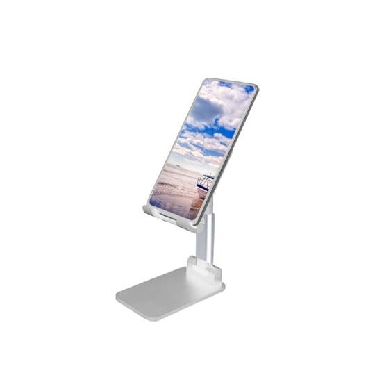 (White) Portable Mobile Phone Stand Desktop Holder Table