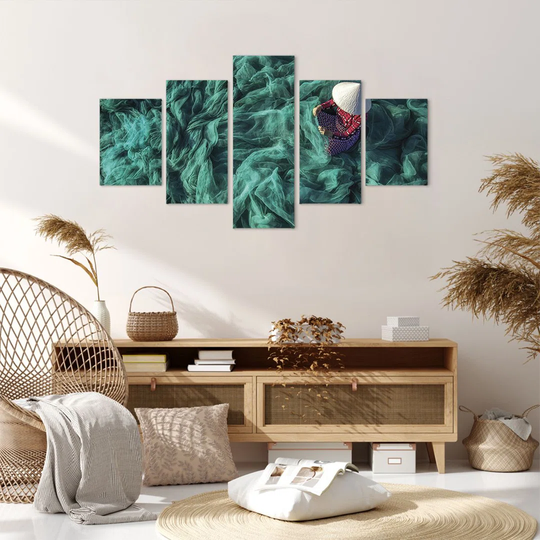 Network Fisherman Vietnam - 5 Piece Unframed Graphic Art on Canvas