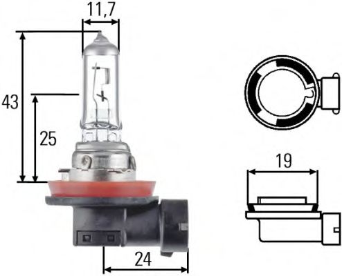 Bulb 24V 70W 8GH008358-241 by Hella H11
