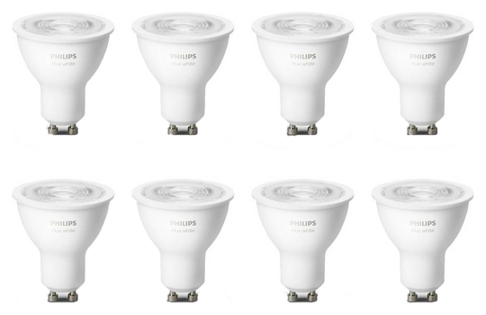 Philips Hue GU10 White Smart Bulb With Bluetooth - 8 Pack