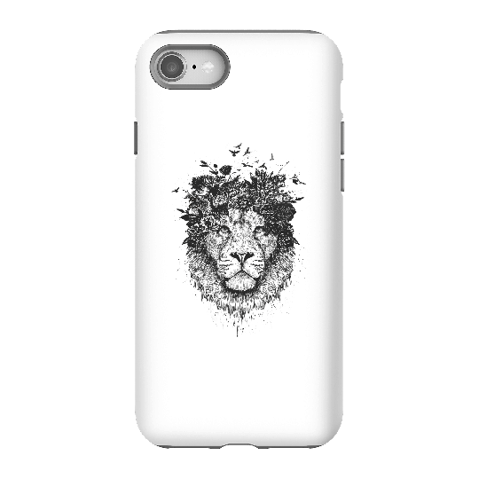 Balazs Solti Lion And Flowers Phone Case for iPhone and Android - iPhone 8 - Tough Case - Matte