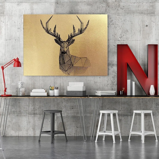 Canvas Print Golden Deer Animals
