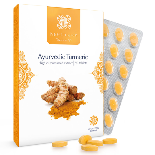 Healthspan Ayurvedic Turmeric 500mg, 60 Tablets, Vegan