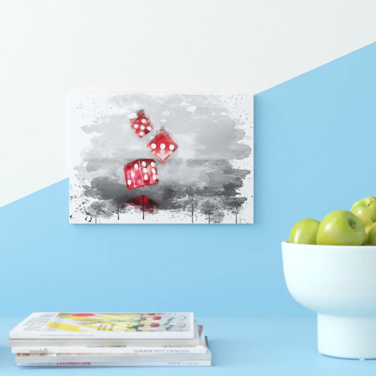 'Red Dice' Graphic Art Print Poster