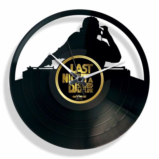No Sync Vinyl DJ 30cm Silent Wall Clock