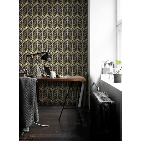 Jerimy Abstract Deco Tiles Goldenphoto Wallpaper