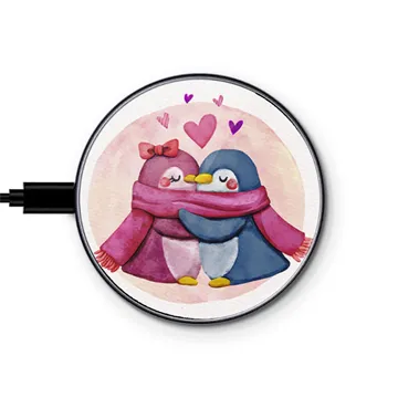 Saii Premium Universal Fast Wireless Charger - 15W - Penguin Love