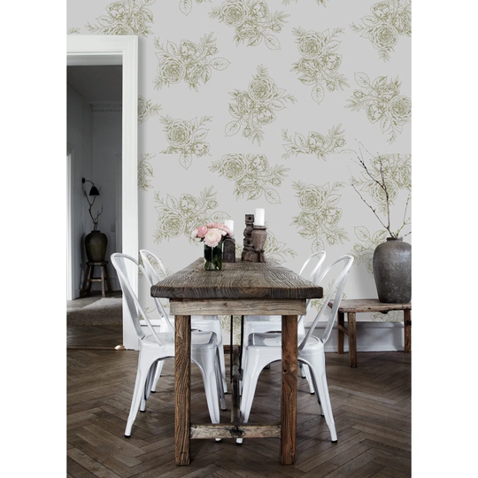 Walllpaper Roll 208X146cm Mural Decoration Kitchen Livingroom Bedroom Wallpaper Material With Print - French Floral Golden