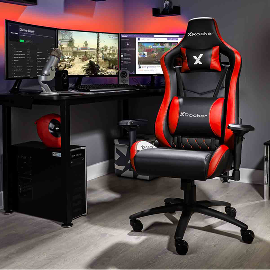 X Rocker Merlin Pc Office Gaming Chair - Red