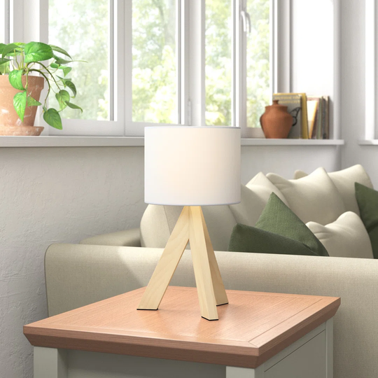 Marlena 33.5cm Light Wood Tripod Table Lamp