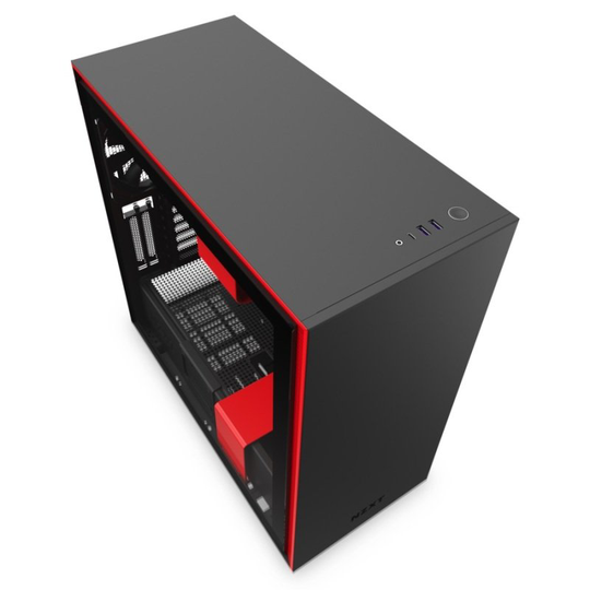 H710i Matte Black / Red Mid Tower Case