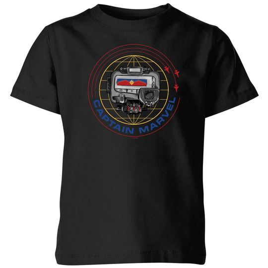 Captain Marvel Pager Kids' T-Shirt - Black - 3-4 Years
