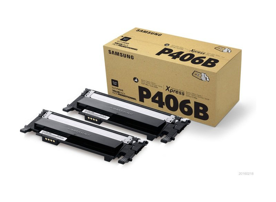 Samsung CLT-P406B Multi-pack Black Original Toner Cartridge - Standard Yield 2 x 1500 Pages - SU374A