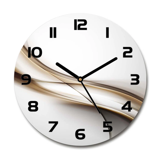 Decoration Picture Art Modern Kitchen Living Room Brown Wave 30cm Silent Wall Clock