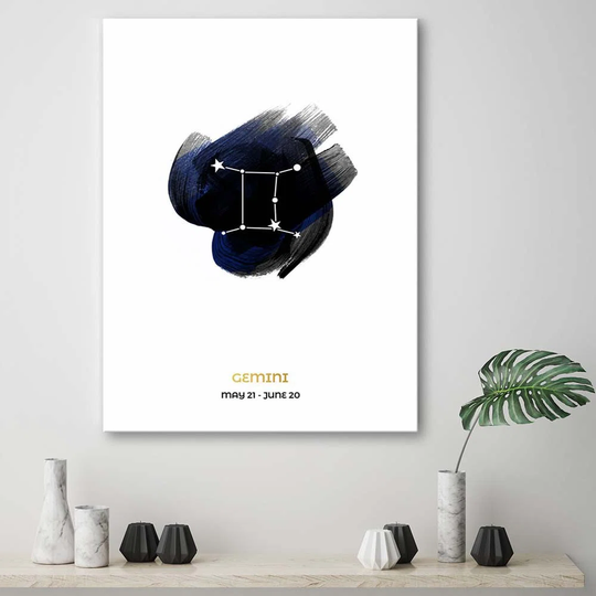 Canvas Print Zodiac Sign Gemini Horoscope.