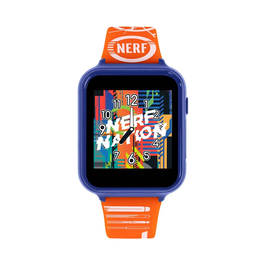 Disney Nerf kids interactive watch with printed soft silicone strap.