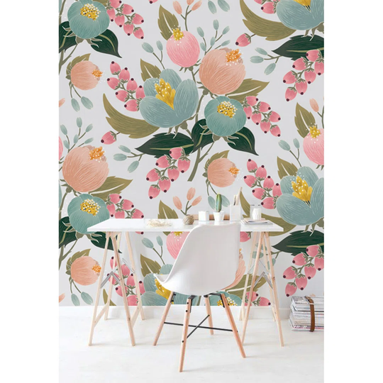 Walllpaper Roll 360X250cm Mural Decoration Kitchen Livingroom Bedroom Wallpaper Material With Print - Poppy Floral Vintage