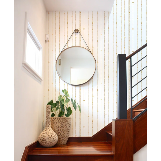 Jkwon Gold Striped Linear Geometric Wallpaper