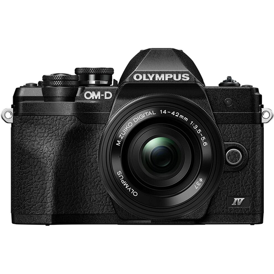 Olympus OM-D E-M10 Mark IV Black Body with Black M.Zuiko Digital ED 14-42mm F3.5-5.6 EZ Lens Kit