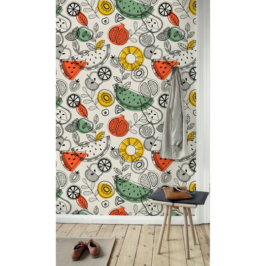 Walllpaper Roll 416X254cm Wallpaper Material With Print Mural Decoration Kitchen Livingroom Bedroom - Fruit Contoursful