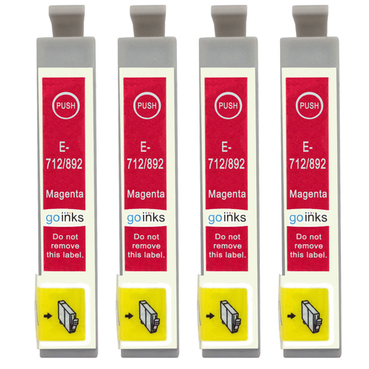 Compatible 4 Go Inks Magenta Ink Cartridges to replace Epson T0713 / non-OEM for Epson Stylus Printers