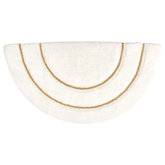 Furn. Semi Circle Braided Cotton Anti-slip Bath Mat Ochre