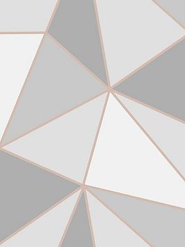 Fresco Apex Geo Grey/White Wallpaper