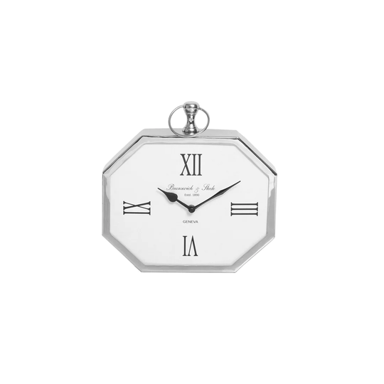 Table Clock for Bedroom Furniture, Chrome Finish Small Table Clock