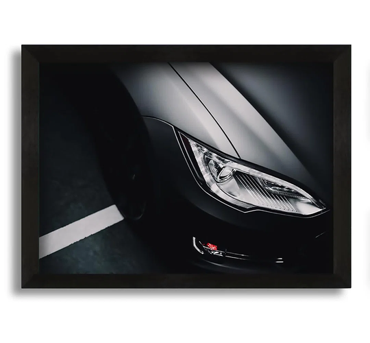 Slick View of Headlight - Picture Frame Photograph on Canvas