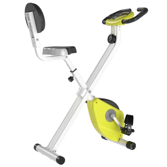 HOMCOM Magnetic Resistance Exercise Bike LCD Adjustable Seat Yellow
