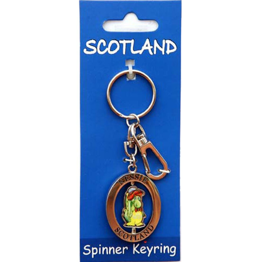 Scottish Spinner Keyring Cute Loch Ness Monster Nessie Scotland Keyring