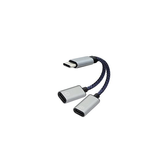 RIIEYOCA USB C Splitter, Dual Type C Splitter Adapter , Call, Wire control, play music, for USB C Interface