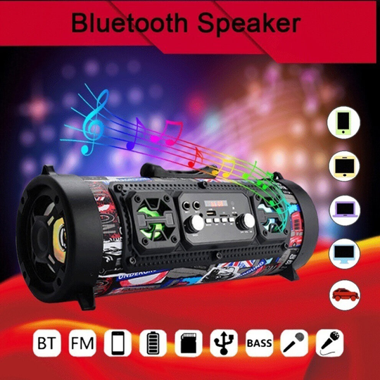 (Black) M17 Outdoor Portable Stereo Wireless Bluetooth-compatible Speaker Subwoofers Speakerphones