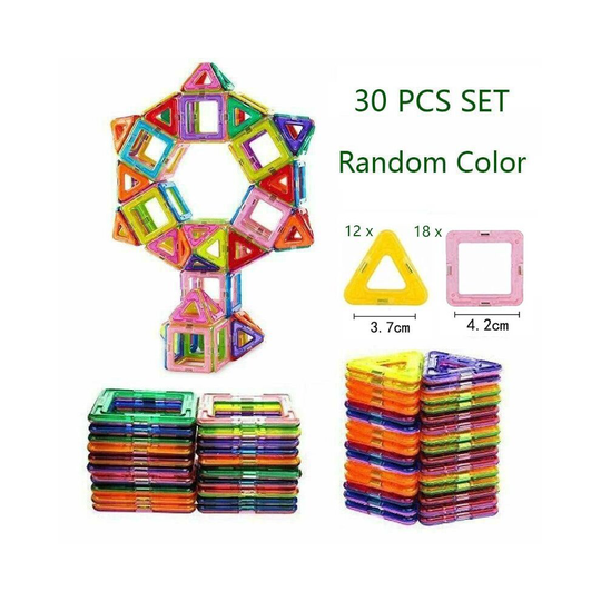 (30 Pcs) 30/50/100PCS Magnetic Building Blocks Kids Toys