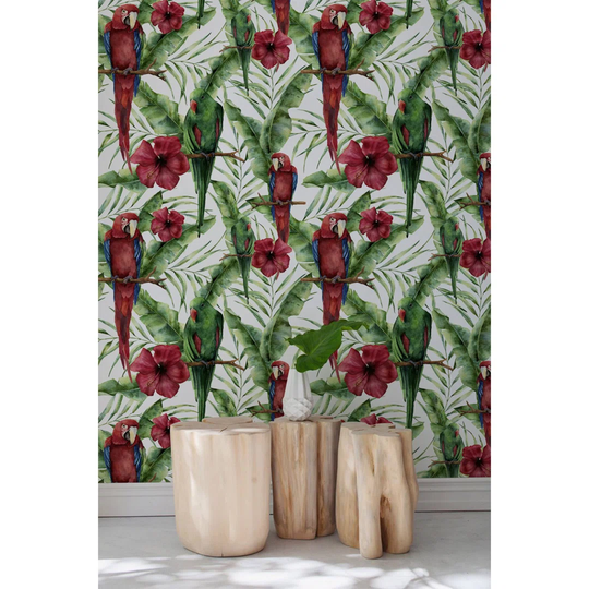Walllpaper Roll 208X146cm Mural Decoration Kitchen Livingroom Bedroom Wallpaper Material With Print - Parrots On Leaves