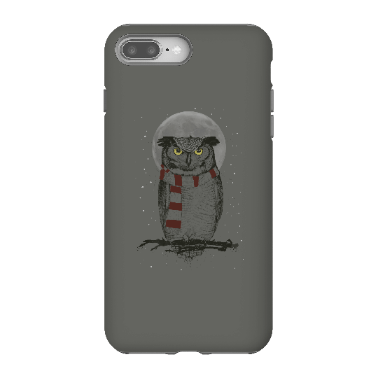 Balazs Solti Owl And Moon Phone Case for iPhone and Android - iPhone 8 Plus - Tough Case - Gloss