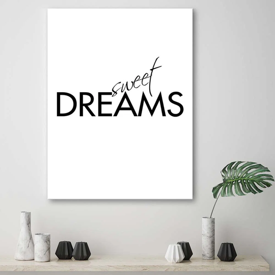 Canvas Print Quote Saying Sweet Dreams