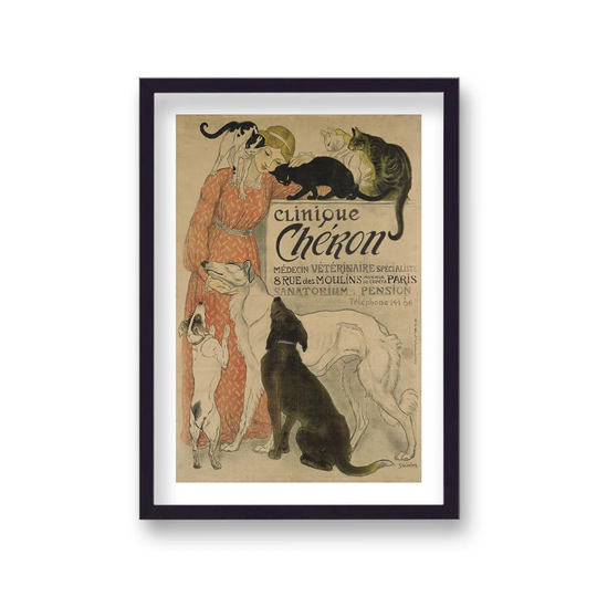 Vintage Pet Hotel & Veterinarian Advertising Print Clinique Cheron