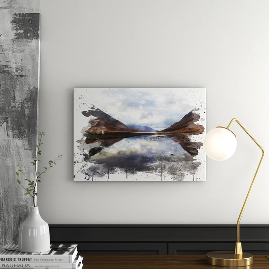 'Scotland Lake and Mountains' Graphic Art Print Poster