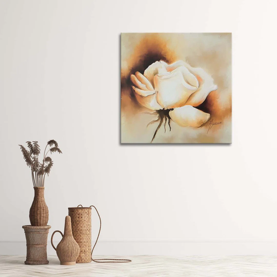 Canvas Print Rose Flower White Nature