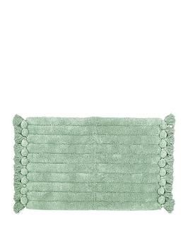 The Linen Yard Ribbed Tassel Cotton Non-Slip Bathmat
